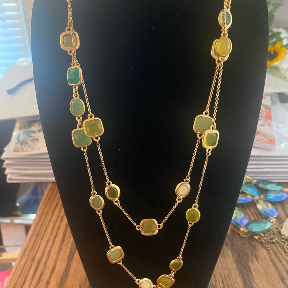 Kate Spade Green and Gold Necklace